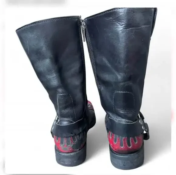 Mens Harley Davidson boots Slayton D93141 leather black oil resisting - Picture 7 of 10